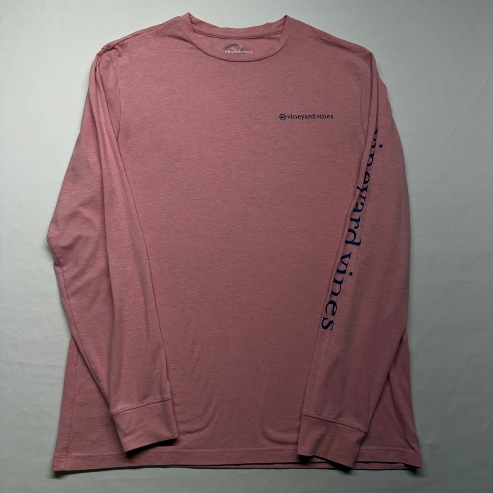 Vineyard Vines Edgartown T Shirt Small Pink Mens Long Sleeve Pima Cotton Logo